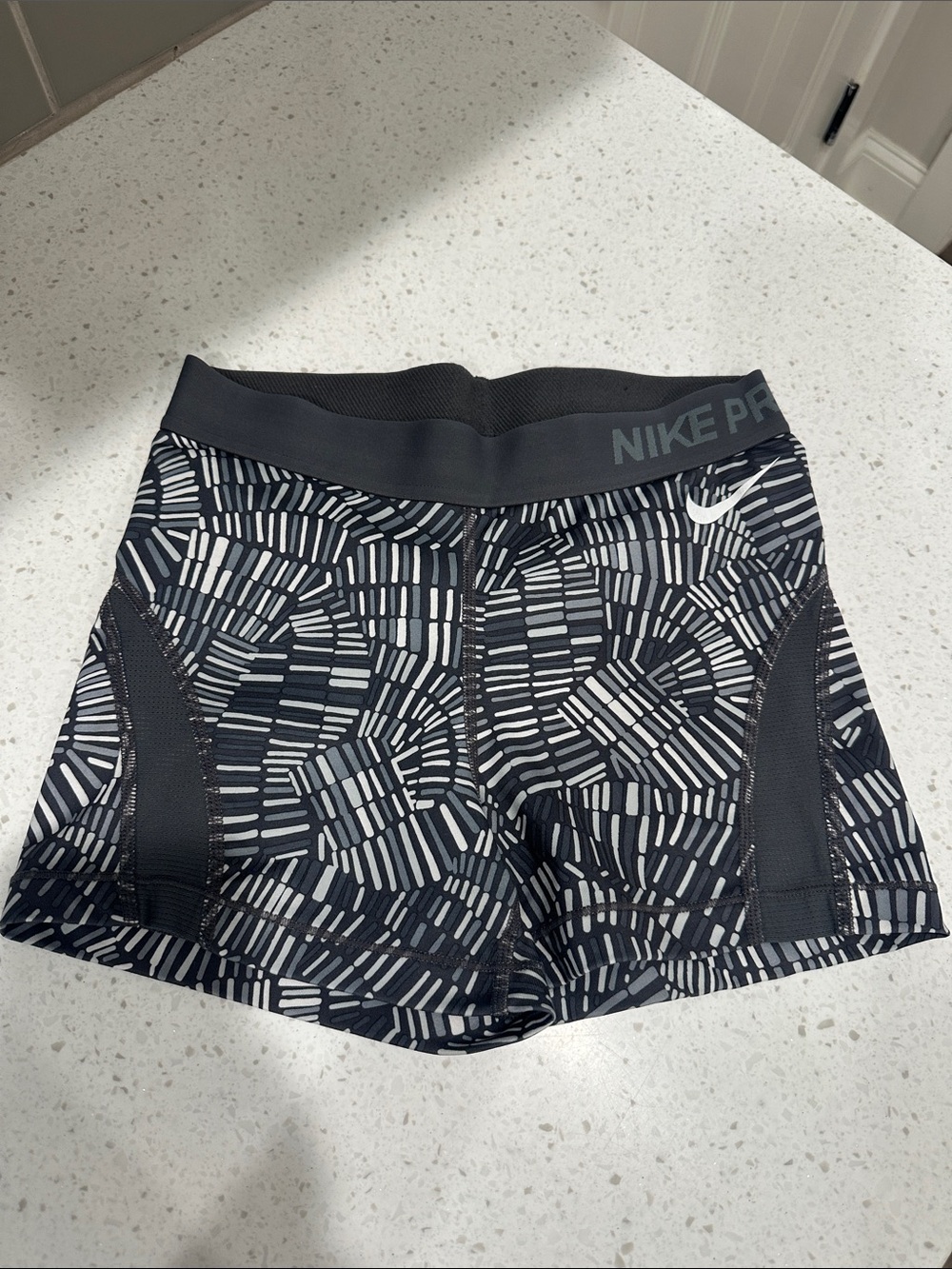 Nike Black & White Patterned Women's Bike Shorts